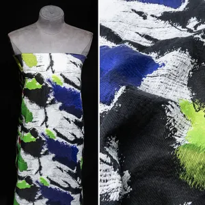 KEER TDM202N-L yarn dyed woven abstract style art painting polyester/cotton jacquard fabric