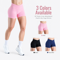 Versandfertige Nahtlose Yoga-Shorts für Damen mit V-förmigem Taillenband, Po-Lifting-Effekt, Gym-Biker-Shorts auf Lager, Workout-Booty-Shorts