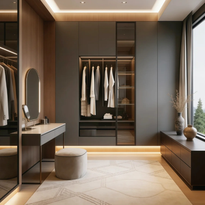 Italian Minimalist Luxury Walk-in Closet Custom Modern <strong>Wardrobe</strong> With Large Capacity <strong>Storage</strong> Bedroom Furniture - Product Image 1
