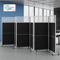Cloisons Temporaires Pliables Portables Cloisons de Séparation de Bureau Pliables Cloison de Séparation de Chambre Écran avec Roues