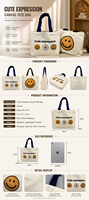 Sac fourre-tout en toile de coton blanc réutilisable personnalisé OEM/ODM, sac de plage et de voyage en toile de haute qualité, sac à bandoulière