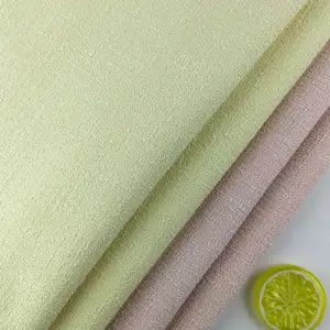 Wholesale Winter Pink Yellow COLOR 100% Polyester Woven Tweed Fabric For Female Coat And Dress