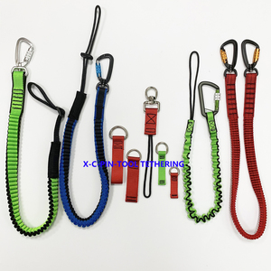 C-PIN Elastic Safety Lanyard Anti-Fall Ajustável Segurança Cordão Com ferramenta Mosquetão Cordão - Product Image 2