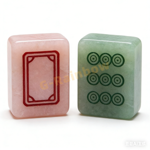 MAHJONG FACTORY Jeu de Mahjong américain en jade à motif et couleur personnalisés, 160 tuiles de Mahjong américaines de luxe en jade à couche unique - Product Image 5
