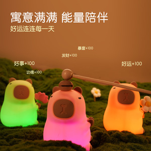 <span class=keywords><strong>Lampada</strong></span> Notturna a Forma <span class=keywords><strong>di</strong></span> Capibara, Ricaricabile USB, Compagna per il Sonno, Luce in Silicone Dimmerabile <span class=keywords><strong>con</strong></span> <span class=keywords><strong>Sensore</strong></span> <span class=keywords><strong>di</strong></span> <span class=keywords><strong>Movimento</strong></span> e Attivazione a Tocco - Product Image 4