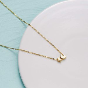 <span class=keywords><strong>Collana</strong></span> con ciondolo a forma di stella a <span class=keywords><strong>mezzaluna</strong></span> con gioielli da donna all'ingrosso <span class=keywords><strong>collana</strong></span> in argento Sterling 925 con luna e stella in oro 18 carati - Product Image 2