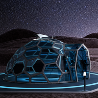Carpa Domo Geodésica de Vidrio Impermeable para Camping al Aire Libre 2026 Starry Sky, Carpa Esférica de Doble Capa con Baño, Carpa para Resort/Hotel