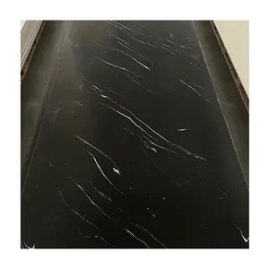 Wholesale Black Solid Surface With Fine White Veins 12mm Modified Acrylic Sheet Actificial Marble Stone For Vanity Dinner Top