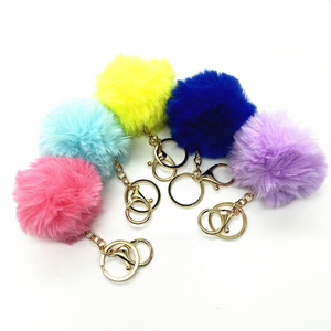 Llavero de Pompón de Piel Sintética Multicolor, Diseño de Bola de Pelo Esponjosa, Lindo y Suave, Accesorios de Llavero de Pompón - Product Image 3