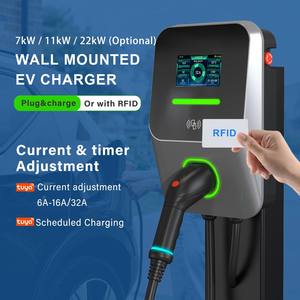 เครื่องชาร์จรถยนต์ไฟฟ้า AC Smart 7kw 22kW NACS GBT CCS1 CCS2 พร้อมตัวตั้งเวลา Smart OCPP IP65 สำหรับใช้ในบ้าน ผู้ผลิตจำหน่ายโดยตรง RFID LCD Type2 J1772 <span class=keywords><strong>DLB</strong></span> - Product Image 2