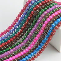 Zhubi gros 8MM or motif pierre cristal perles rondes pour charme artisanat perles de verre pour collier Bracelet fabrication de bijoux