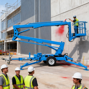 Mini Telescope Boom Lift <b>Trailer</b> Crawler Mounted Spider Crawler Cherry Picker Telescoping Lift - Product Image 5