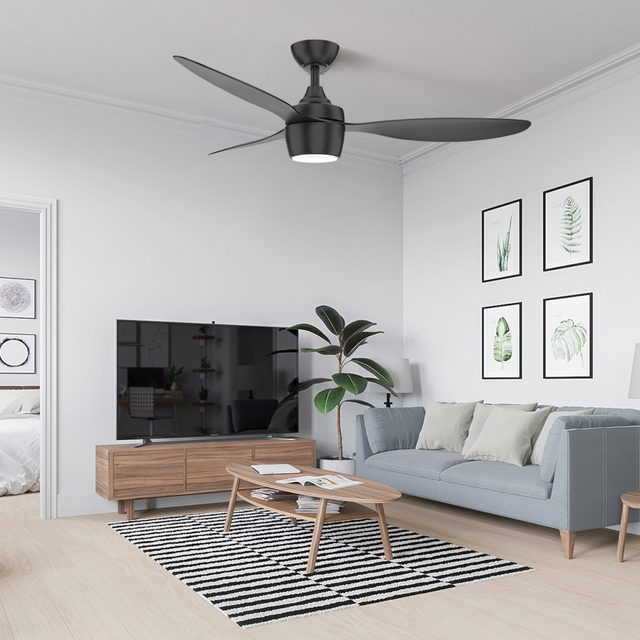 New Model Ceiling Fan Indoor Outdoor Ceiling Fan 52 Inch Smart Modern Ceiling Fan with LED Light and Remote Control