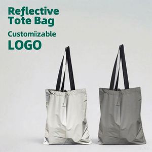 Custom Reusable <b>Folding</b> Shopping Bag Portable Recycle Foldable Halloween Reflective Fabric Polyester Grocery Tote Bag - Product Image 3