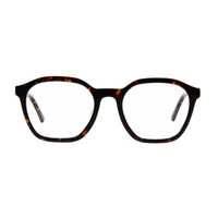 Nuevas gafas ópticas unisex de acetato poligonal de moda con montura completa cuadrada, cómodas y de alta calidad para adultos, para todo tipo de rostro.