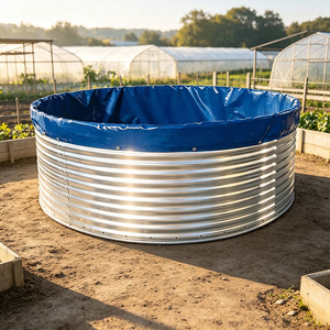 Bassin à poissons en acier galvanisé haute résistance, ondulé, pour aquaculture extérieure, ferme piscicole, à <span class=keywords><strong>vendre</strong></span> - Product Image 1