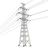 Équipement de distribution d'énergie : Tour de distribution en treillis galvanisé à chaud à quatre poteaux en acier cornière de 40 m pour régions côtières