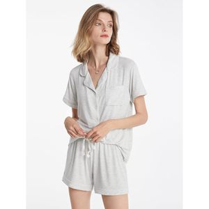Womens Pajamas Set Short Sleeve Button Down Cotton Sleepwear Soft Nightwear Breathable Bamboo Cotton <b>Pyjamas</b> Sets <b>For</b> Young Girl - Product Image 4
