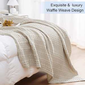 Lightweight Washed Cotton Waffle Weave <b>Throw</b> Blanket - Product Image 3