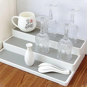 3 Tiered Non Slip <strong>Cupboard</strong> Organiser Storage <strong>Racks</strong> Free Standing Seasoning Storage Shelf <strong>Spice</strong> <strong>Rack</strong> Shelf Organiser - Product Image 3