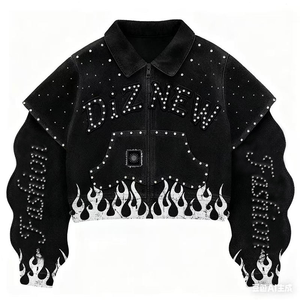 DiZNEW 2025 デザイナーダイヤモンドデニムジャケット 高級カスタムメイドジージャン限定 デニムジージャンメーカー - Product Image 3