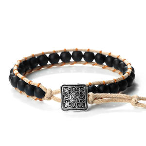 Bracelet en pierres semi-précieuses de 8 mm pour homme, cadeau de bijoux, yoga, méditation, perles d'œil de tigre, bracelet en pierre enveloppant - Product Image 3