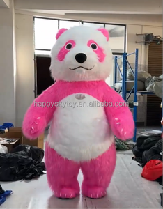 Tenue longue fourrure rose couleur <span class=keywords><strong>Panda</strong></span> gonflable Costume 2/2.6/3m géant <span class=keywords><strong>Panda</strong></span> mascotte Costume vêtements gonflables pour la <span class=keywords><strong>location</strong></span> d'événements - Product Image 1