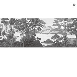 Papel pintado del sudeste asiático de lujo ligero moderno Fondo pared arte restaurante personalidad <span class=keywords><strong>Inn</strong></span> selva <span class=keywords><strong>Tropical</strong></span> Mural papel pintado - Product Image 4