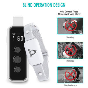 Haustierbedarf: Wiederaufladbares Ferngesteuertes Hundehalsband ohne Schockfunktion, Elektronisches Trainingshalsband mit Fernbedienung gegen Bellen - Product Image 2