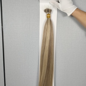 Extensiones de cabello nano de plástico, cabello humano virgen Remy, color piano ombre, doble capa, con anillas nano invisibles. - Product Image 4