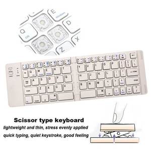 Shenzhen White Metal Mini Azerty Computer Laptop Wireless bluetooth Foldable Folding Keyboard - Product Image 4