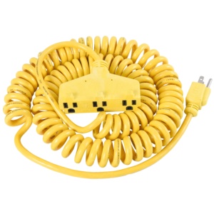 Cable de Extensión Enrollado Linsheng de 25 Pies y 3 Clavijas con 3 Tomas de Corriente <span class=keywords><strong>para</strong></span> Herramientas Eléctricas, Cortacésped, Electrodomésticos Grandes - Product Image 1