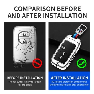 เคสกุญแจ<span class=keywords><strong>รถ</strong></span>ยนต์โลหะผสมสังกะสี<span class=keywords><strong>ราคา</strong></span>ประหยัด พร้อมซิลิโคนนุ่มด้านใน ป้องกันรอยขีดข่วน ปุ่มเรืองแสง สำหรับกุญแจรถยนต์โตโยต้า - Product Image 2