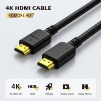 Cable HDMI 4K de Alta Velocidad 18Gbps 2160p Ultra HD con Canal de Retorno de Audio ARC, Cable HDMI de PVC Moldeado para Monitor, Suministro de Fábrica