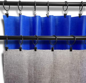 LLPJS Pack Metal Curtain Rings With Clips Curtain Clip Rings <b>Hooks</b> For Hanging Drapery Drapes Bows Curtain Rod Rings Inch Interi - Product Image 6