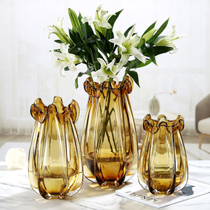 Modern Light Luxury Glass Flower Hydroponic Glass <b>Vase</b> Light Luxury Creative High-grade Flower Modeling Heavy Glass <b>Vase</b> - Product Image 2