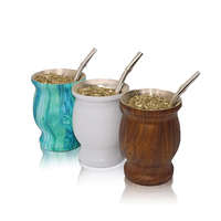 Double paroi en acier inoxydable, 230 ML, vanne de luxe, haute qualité, sud-américain, en stock, tasse érba Mate Calabash assiette mate