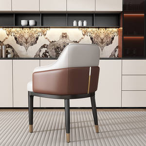 モダンなイタリアンライトラグジュアリーダイニングチェア、メタルフレーム、ソフトな張り地、家庭用家具、レストラン、ホテル、会議用 - Product Image 1