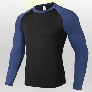 Camiseta Deportiva Bicolor de Manga Larga para Hombre, Sin Costuras, para Entrenamiento Deportivo al Aire Libre - Product Image 4