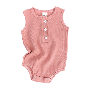 Tutine Unisex per Neonati in Cotone Senza Maniche, <span class=keywords><strong>Abbigliamento</strong></span> Carino per Bambini 0-24 <span class=keywords><strong>Mesi</strong></span>, Chiusura con Bottoni a Pressione, Vestiti Estivi per Neonati - Product Image 3