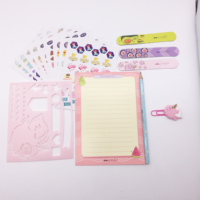 Juego de papelería para niños, muestra gratis, estudiantes, impresión personalizada, pegatina de dibujos animados, bolígrafo