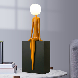 PM Hình Ngồi Cô Gái Bức Tượng Nhựa Bảng Đèn Phòng Ngủ Khách Đầu Giường Sang Trọng Bàn Đèn Nhân Vật Trang Trí Bức Tượng Đọc Sách Đèn - Product Image 5