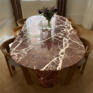 <span class=keywords><strong>Tavolo</strong></span> da Pranzo in <span class=keywords><strong>Marmo</strong></span> <span class=keywords><strong>Rosso</strong></span> Levanto Naturale Personalizzato di Lusso per Interni Eleganti di Case e Ristoranti - Product Image 2