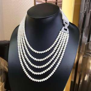 Collier en perles d'eau douce baroques avec boucle en métal de style européen américain, tendance, en gros, produits finis - Product Image 1