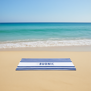Asciugamano da spiaggia Buonic 70x150 cm in cotone a righe ad asciugatura rapida per piscina e spiaggia - Product Image 3
