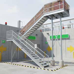 Marches d'escalier extérieures en acier galvanisé antidérapantes avec design moderne, installation par boulons, garantie de 5 ans - Product Image 3