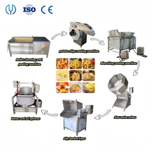 Thương mại bán tự động 500 kg/giờ khoai tây chiên dây chuyền sản xuất khoai tây chiên Máy làm khoai tây chiên thiết bị chế biến - Product Image 1