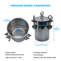 Réservoir sous pression en acier inoxydable personnalisable de 1L à 100L, neuf, pour colle