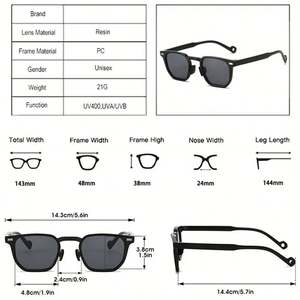 Lunettes de soleil rétro 2025 personnalisées avec logo, style punk léopard bleu, rivets, polygone, UV400, pour hommes et femmes - Product Image 5