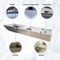 Bateau de pêche Kinocean avec moteur à fond plat en aluminium OEM 14ft 5052 alliage d'aluminium Sports aquatiques océan eaux CN;GUA